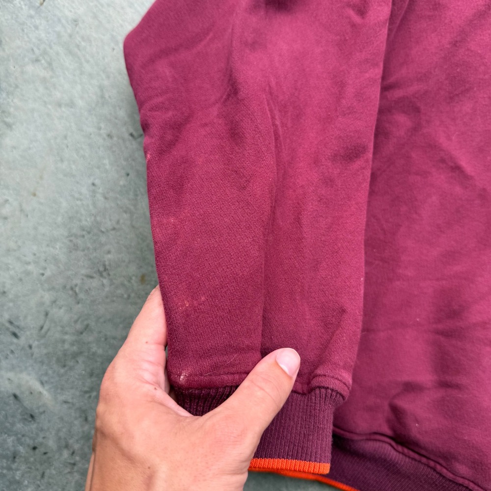 Nike Team Virginia Tech Hokies Quarter Zip Vintage Maroon Orange Mens Medium - Picture 4 of 8